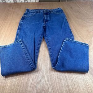 Rustler Men’s Workwear Jeans 34x32 Heavy Denim Blue Straight Leg Fall Ready